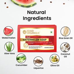 Khadi Organique Set Of 5 Watermelon Herbal Soap with Essential Oils - 125g each-image-68