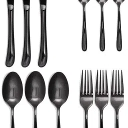 Black Flatware,Tableware Cutlery Set,Utensils for Dinner and Tea Stainless Steel Tea Spoon, Salad Spoon Set-image-11