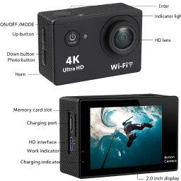 volt 4k M10 Sports & Action Camera 4k20MP Wifi 30M Waterproof Camera Sports DV Camcorder Sports and Action Camera-image-41