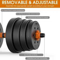 fitfreaks set-10KG PVC Home Gym Combo, Adjustable New Type Adjustable Dumbbell image 3