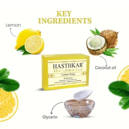 Hasthkar Set of 5 Lemon Handmade Soaps for All Skin Types with Essential Oils - 125g Each image 3