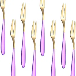 Appetizer Small Forks Dessert Forks,2-Tine Portable Salad Fruit Forks for Part Stainless Steel Serving Fork Set-5