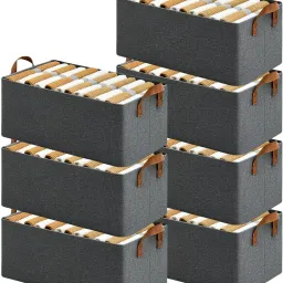 Wardrobe Organizer for Clothing Fabric Storage Box with Handles pack of 7 Drawer Divider-image-53