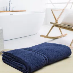 Navy Blue Solid 500 GSM Cotton Bath Towel by RANGOLI-picture-26