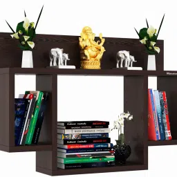 Engineered wood 3 book shelf Wenge Engineered Wood Open Book Shelf-2