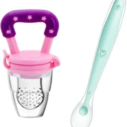 1 Pc Baby Silicone Soft Spoons & 1 Pc Baby Fruit Feeder | Training Feeding Child Nipple Puller-picture-32