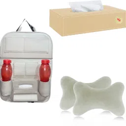 Ultimate Car Comfort Combo – 3D Back Seat Organizer, Tissue Holder & Neck Rest Combo-image-21