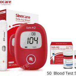 Sinocare Safe AQ Smart Glucometer with 50 Blood Test strips|| Glucometer-13