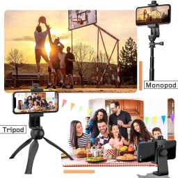 Wanzhow Solid Vertical Bracket Mount Adjustable and Rotatable Holder Adapter for phone Monopod, Tripod Bracket, Tripod Clamp image 4