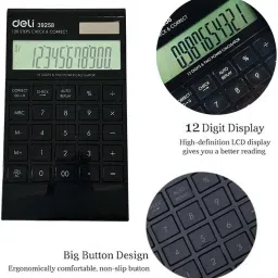 deli W39258 12d Calculator Big Size 3 Years Warranty with Steps Check and Correct Desktop Calculator Basic Calculator image 4