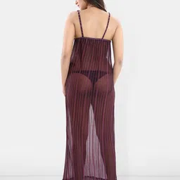 Be You Self Design Shoulder Straps Net Baby Doll With Brief image 5