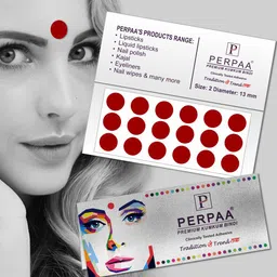PERPAA Premium Kumkum Set Of 2 Round Stick On Bindi Book - Red & Light Maroon image 5