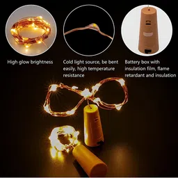 SPARK WORLD Yellow Cork LED String Lights image 2