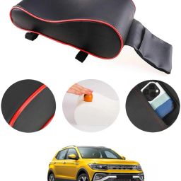 Black With Red Piping Armrest Cover With Phone Holder For Car-260 Car Armrest Cover-image-80