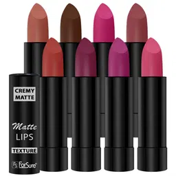 ForSure Set Of 8 Cremy Matte Textured Lipstick - 3.5g Each -52-55-58-60-62-67-71-110-13