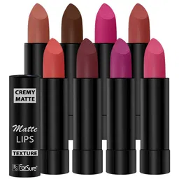 ForSure Set Of 8 Cremy Matte Textured Lipstick - 3.5g Each - 58-60-62-67-71-73-80-93-45
