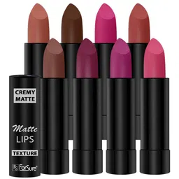 ForSure Set Of 8 Cremy Matte Textured Lipstick - 3.5g Each -55-58-60-62-67-71-73-111-18