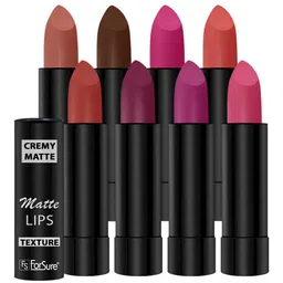 ForSure Set Of 8 Cremy Matte Textured Lipstick - 3.5g Each - 52-55-58-60-62-67-71-93-16