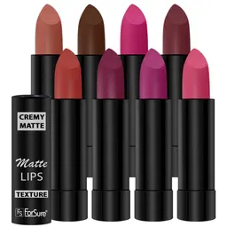 ForSure Set Of 8 Cremy Matte Textured Lipstick - 3.5g Each - 52-55-58-60-62-67-71-80-17
