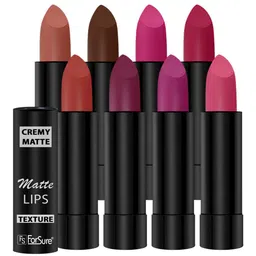 ForSure Set Of 8 Cremy Matte Textured Lipstick - 3.5g Each - 52-55-58-60-62-67-71-84-17