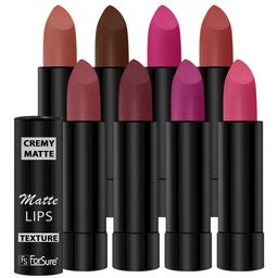 ForSure Set Of 8 Cremy Matte Textured Lipstick - 3.5g Each - 58-60-62-67-71-73-80-110-17