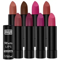 ForSure Set Of 8 Cremy Matte Textured Lipstick - 3.5g Each -55-58-60-62-67-71-73-110-14