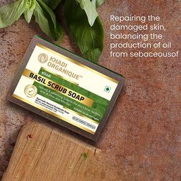 Khadi Organique Set Of 4 Basil Scrub Soap with Essential Oils - 125g each-49