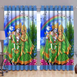 213.36 cm (7 ft) Silk Door Curtain Single Curtain-image-94