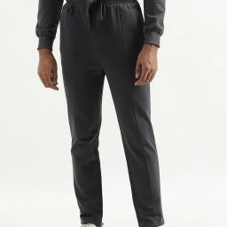 Men Solid Grey Track Pants-image-2