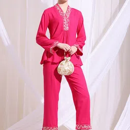 Anouk Embroidered Straight Top & Trouser-image-63