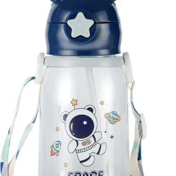 Cartoon Design Straw Plastic Sipper Water Bottle for Kids & Toddlers (600ML)-image-15
