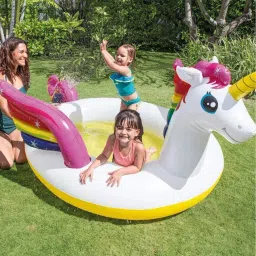 Multicolor (IND*16) Mystic Unicon Baby Pool With Pump Inflatable Pool Accessory-39