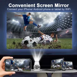 Livato HY300 Pro 4K Support,Native 720P Android 11 Wifi Bluetooth Miracast (5000 lm / 1 Speaker / Wireless / Remote Controller) Portable Projector image 5