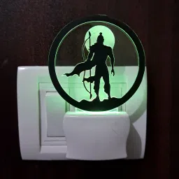 giftkidukan Lord Ram Plug Night Lamp With Automatic Color Change Light Religious Lamp Night Lamp image 3
