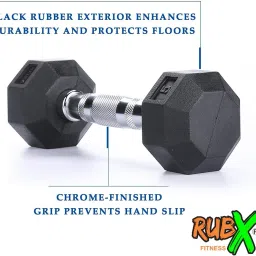 rubx Hex (5kg each) Fixed Weight Dumbbell image 4