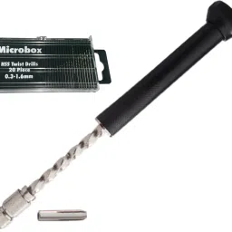 GTW 449A.01 Hobby PCB Drill & 20Pcs HSS Micro Twist Drill Bit, 0.3mm-1.6mm - Jewelry Making-13