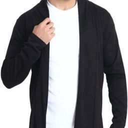 Men Jacket Style Full Sleeve Black Shrug-image-72