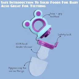 vadhavan Fruit Feeder Easy to Hold and Nibbler with Protective Cap BPA Free (Pack of 1) Soother image 4