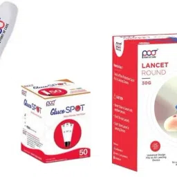 POCT Lancing Device+100 Lancet+Strips 50 Glucometer Strips-13