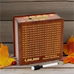 Wooden 1 Lakh Money Saving Piggy Bank Box with Numbers Coin Bank-image-58