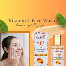 CARET ORGANIC Set Of 4 Vitamin C with Raspberry & Papaya Face Wash - 100 ml Each image 3