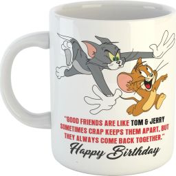 Gift for Friend | White | Creative Design Printed | Tom and Jerry | Friendship Day | Coffee |Printed | Ceramic Coffee Mug-image-14