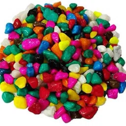 Multi-Colored Pebbles/Gravels/Stone, 1 kg Polished Asymmetrical Marble Stone-0