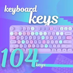 Aula AC306 Wireless Standard Laptop Keyboard Compatible with Desktop, Laptop, Mac Full Size, with round keys image 4