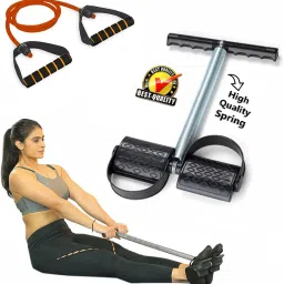 Ab Exerciser Single Spring Tummy Trimmer & Ab Wheel Roller Combo For Men & Women Ab Exerciser-image-4