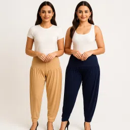 Solid Viscose Women Harem Pants-image-80