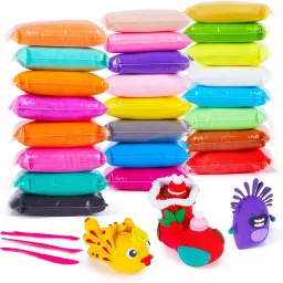 Air Dry Clay Set For Kids DIY Ultra Light Modeling Bouncing Clay (Pack of 24)-image-33