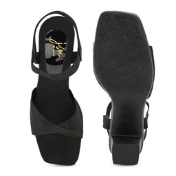 JM Looks Open Toe Block Heels With Backstrap image 5