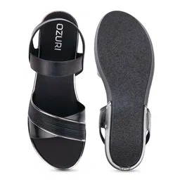 Ozuri Textured Open Toe Wedge Heels image 2