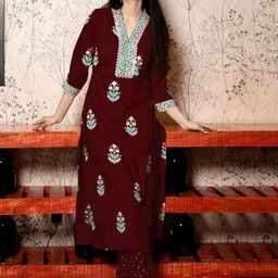 KALINI Women Printed Regular Kurta with Palazzos & With Dupatta image 4